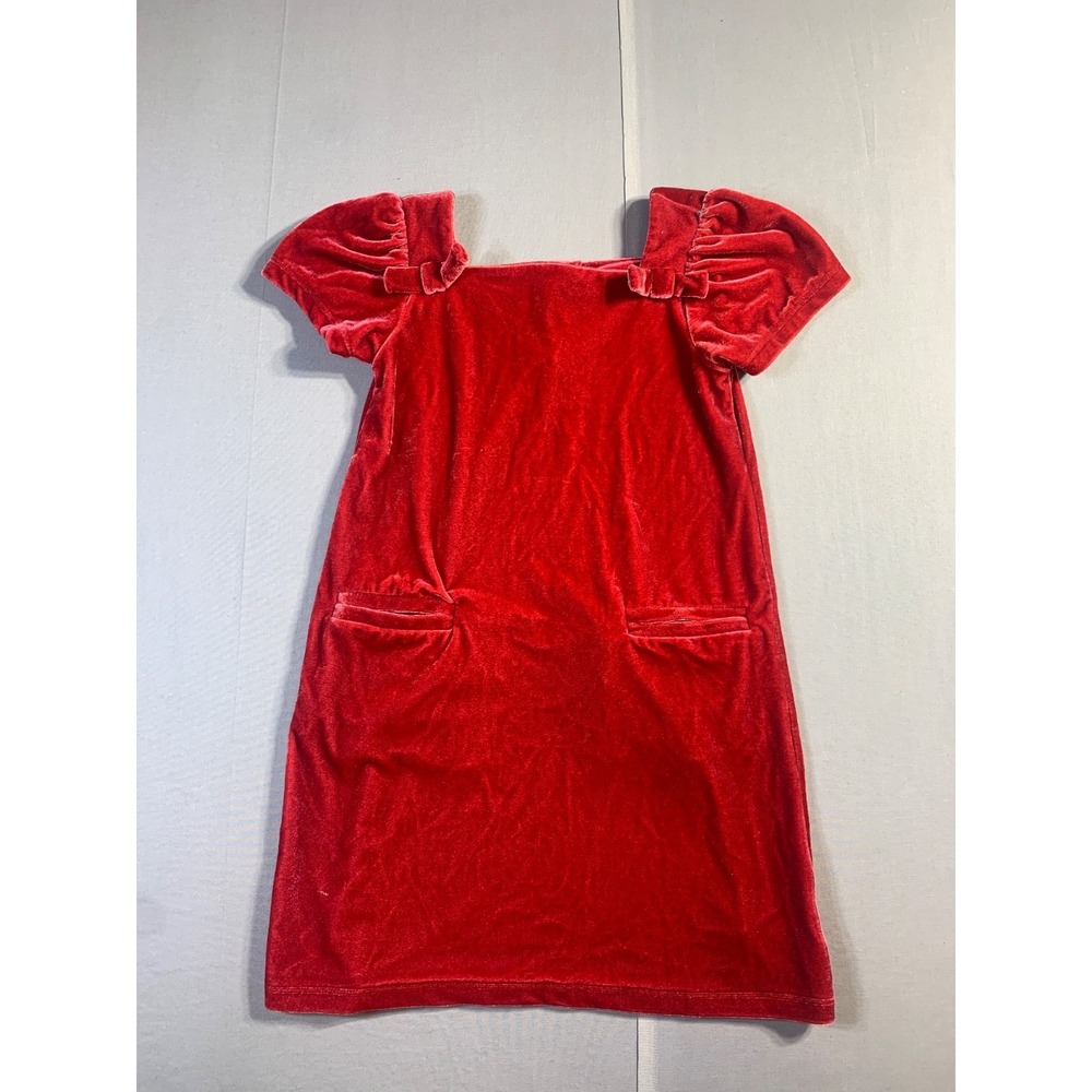 GAP Baby & Toddler Velour Bow Shift Dress size 5T Red